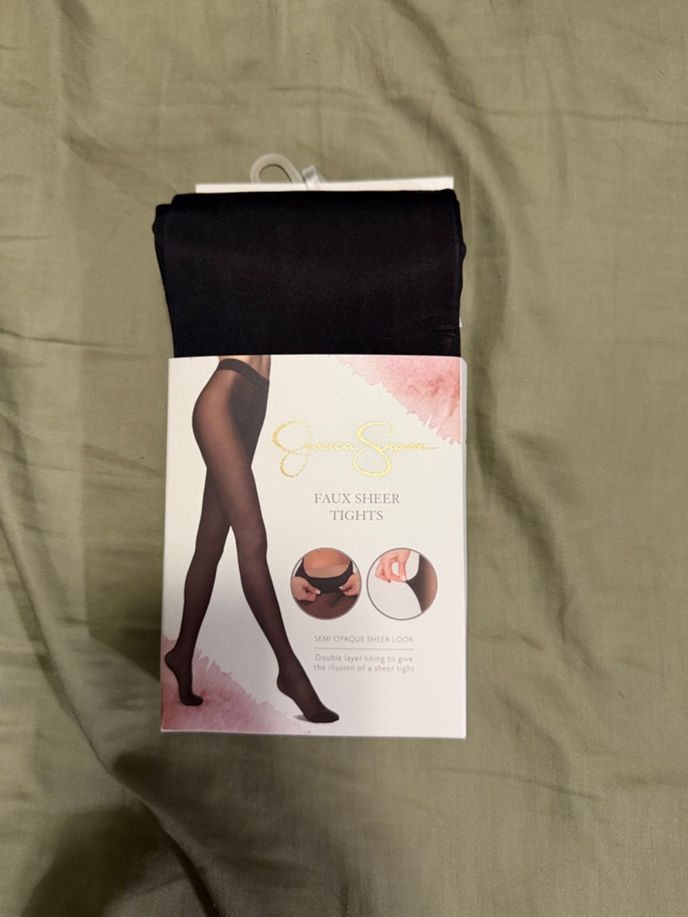 Jessica Simpson Black Faux Sheer Hosiery